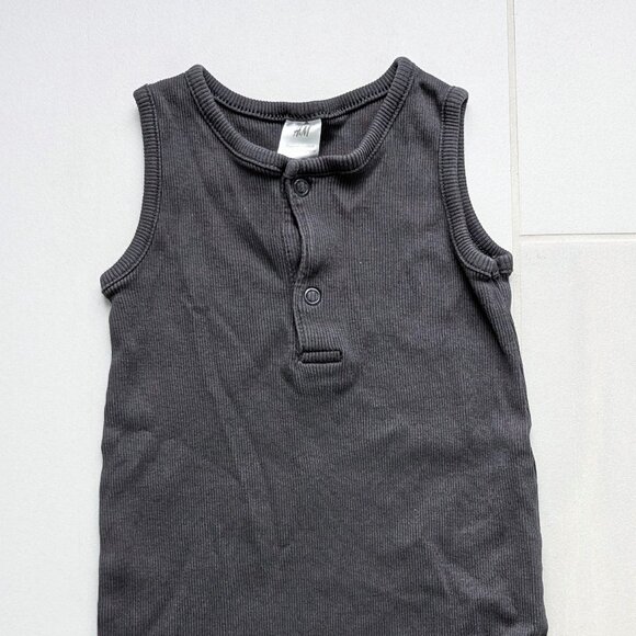 (4/$20) H&M - Ribbed Cotton Romper Suit - Picture 3 of 7